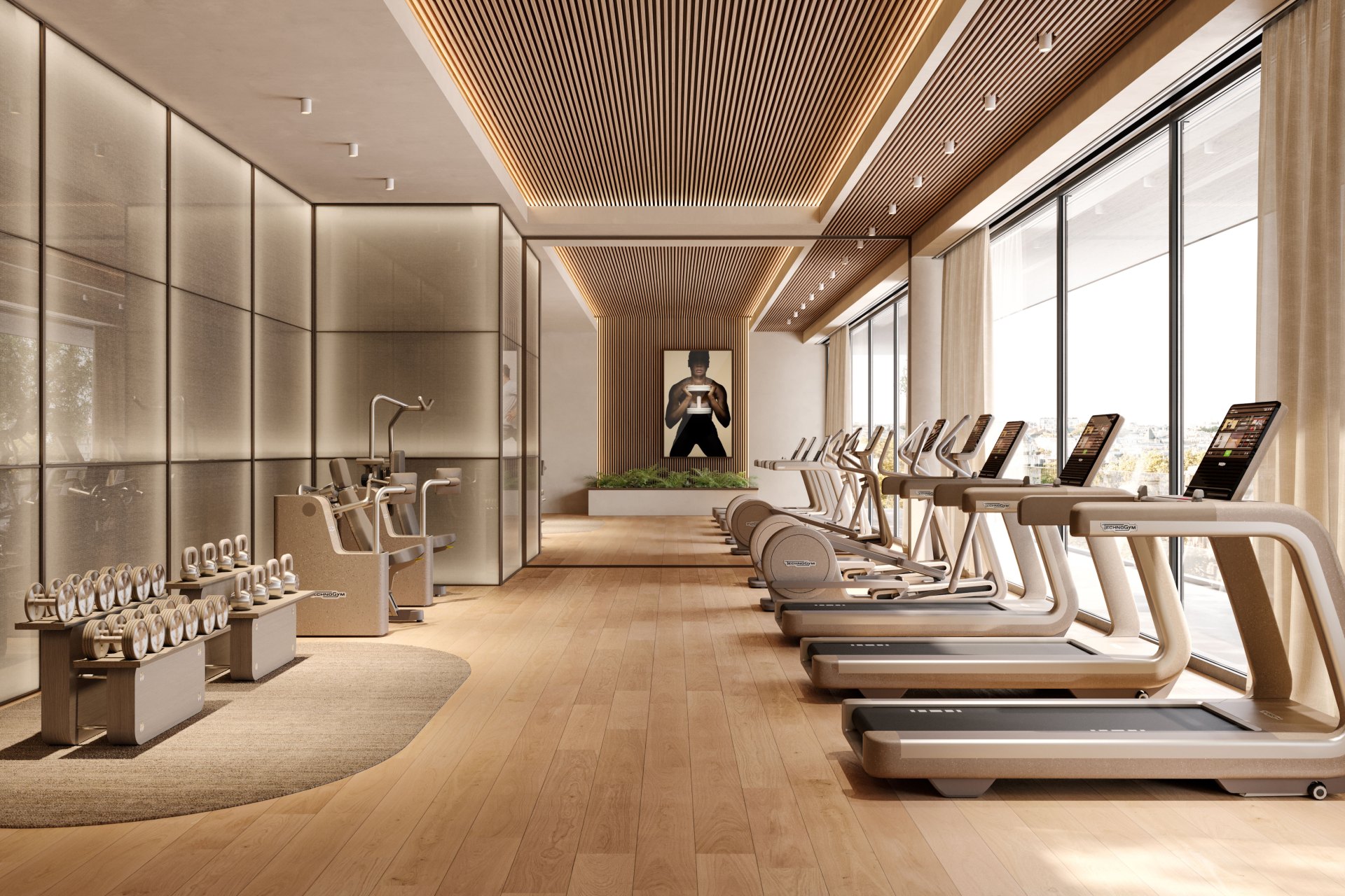 A high end luxury fitness gym techno gym